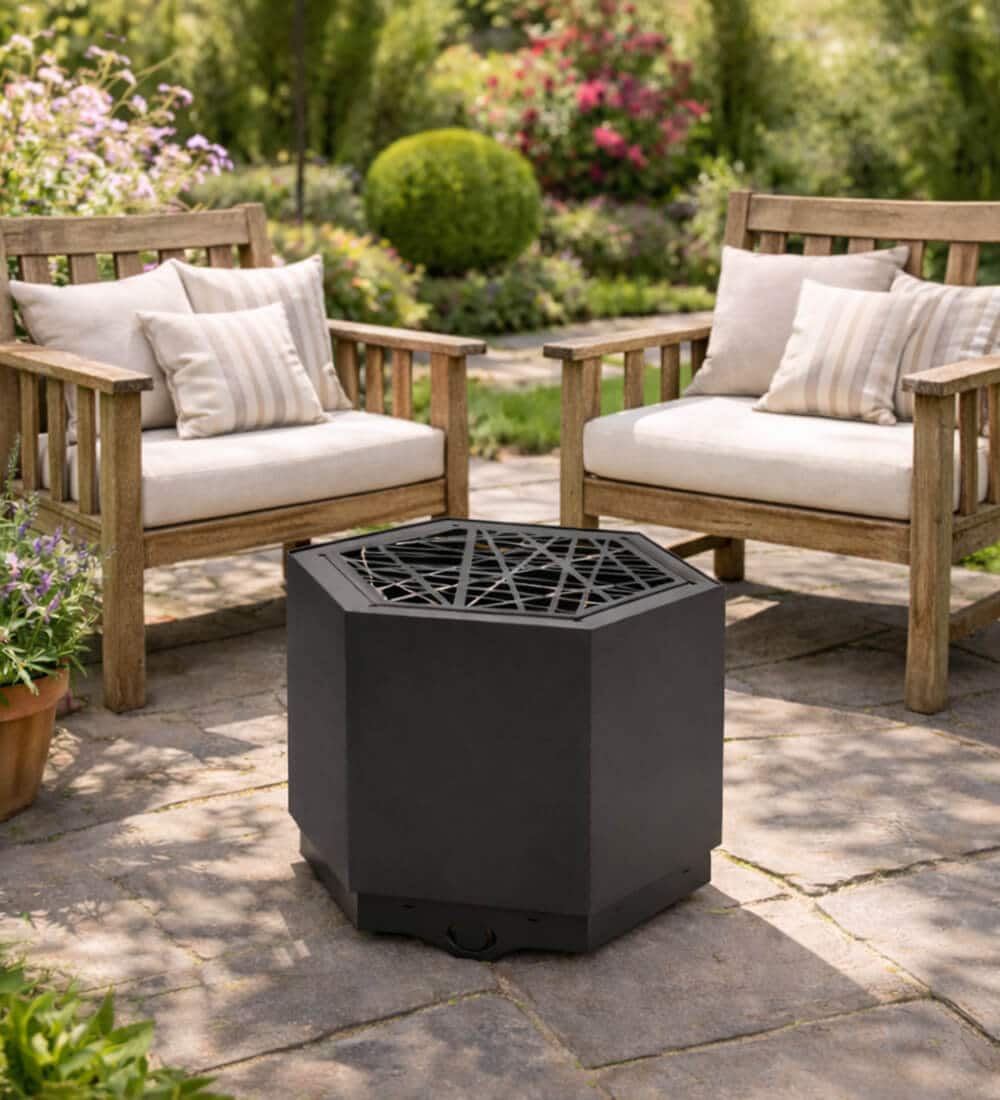 Pollen Hex Large Black Smokeless Fire Pit - Image 3