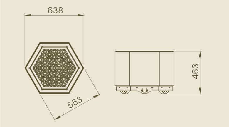 Pollen Hex Large Rust Smokeless Fire Pit - Image 5