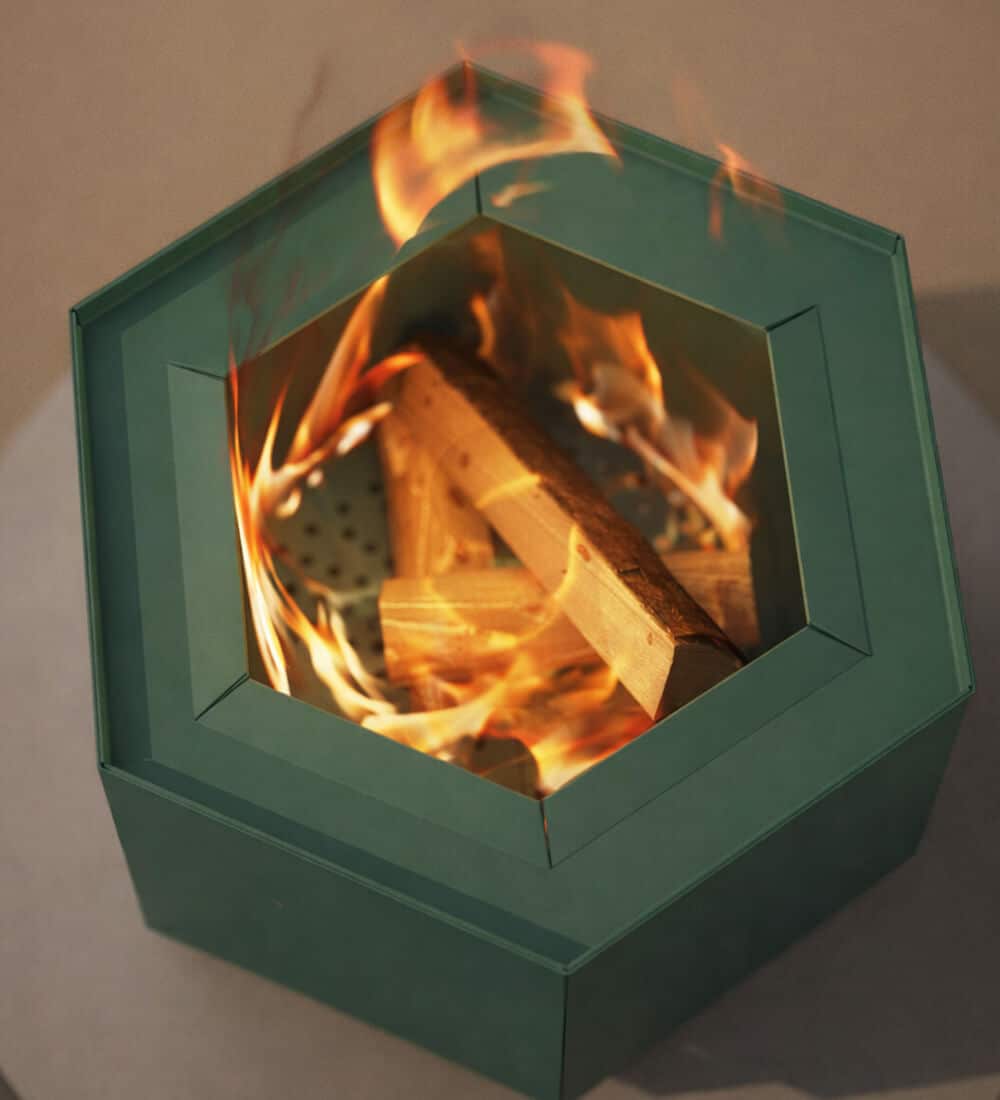 Pollen Hex Large Green Smokeless Fire Pit - Image 4