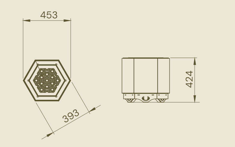 Pollen Hex Small Brown Smokeless Fire Pit - Image 4