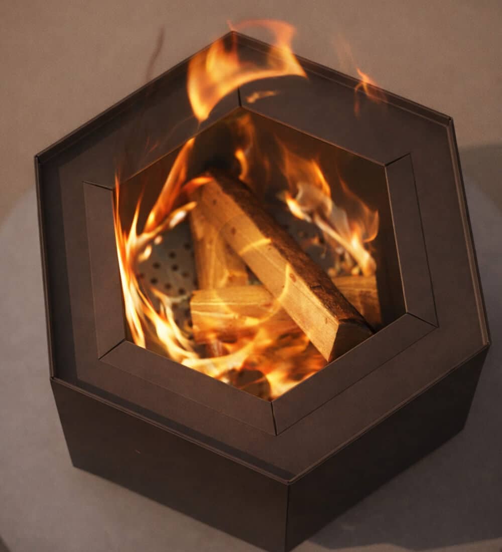 Pollen Hex Small Brown Smokeless Fire Pit - Image 2