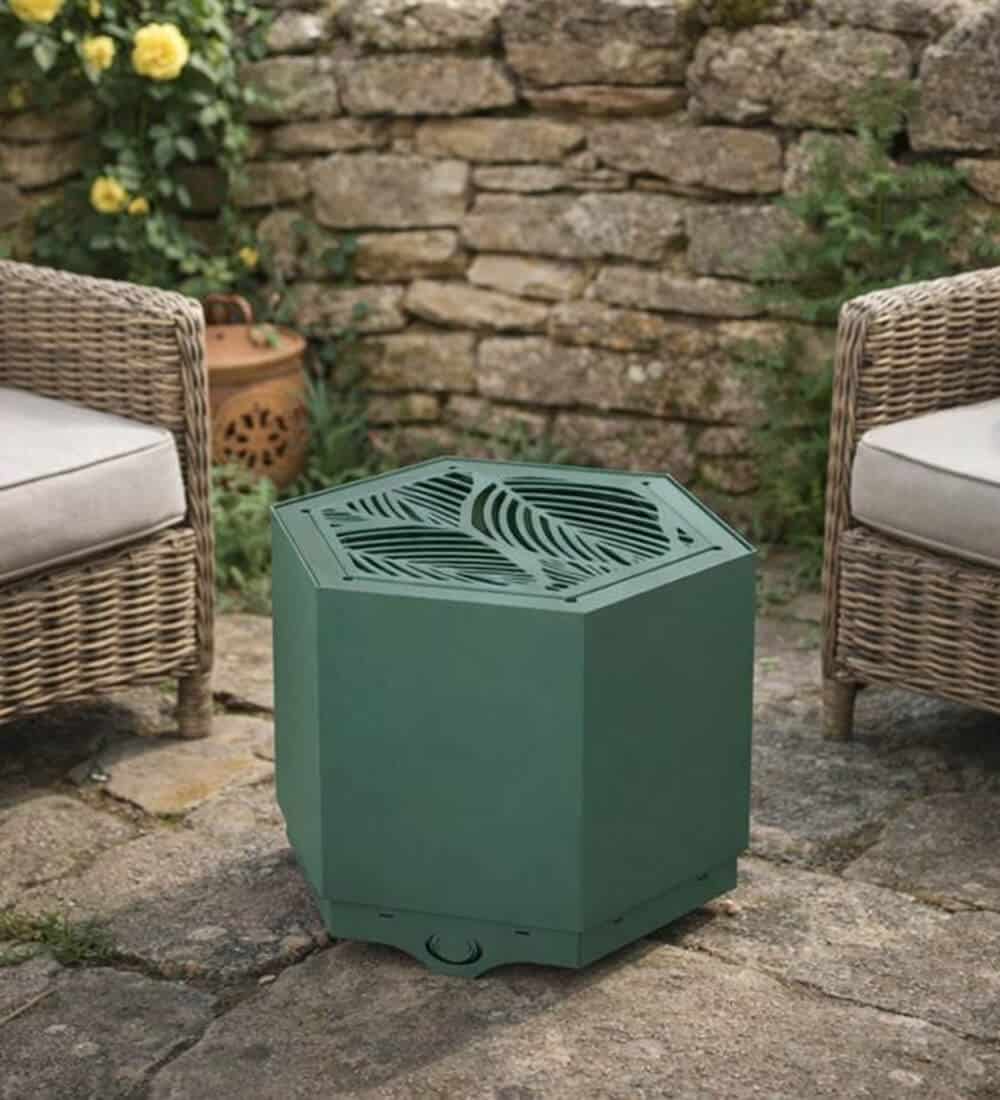 Pollen Hex Small Green Smokeless Fire Pit - Image 3