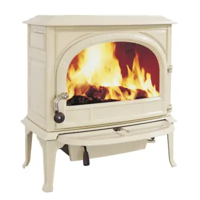 Jotul F400 ECO with Plain Door in Ivory Enamel