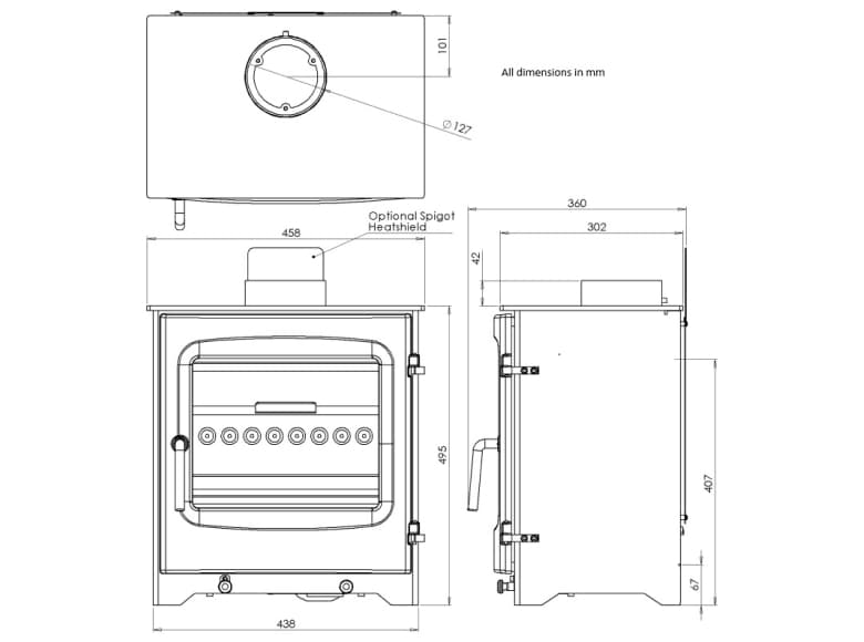 Go Eco 5kW Excel Low Lintel Wide Multifuel Stove - Image 4