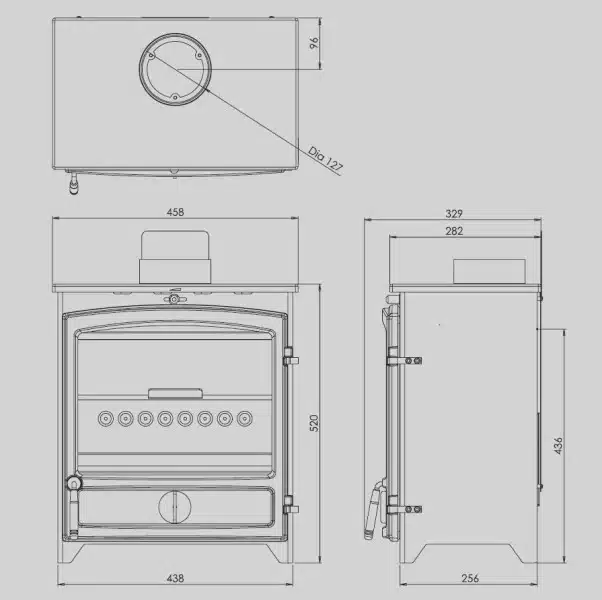 Go Eco 5kW Wide Multi Fuel Stove - Image 4