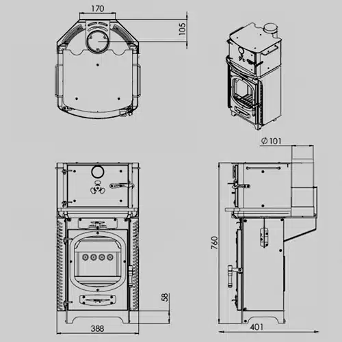 Go Eco Adventurer 5 Wood Burning Glamping Stove With Oven - Image 6