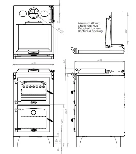 Go Eco Bakechef Wood Burning Cook Stove - Image 5