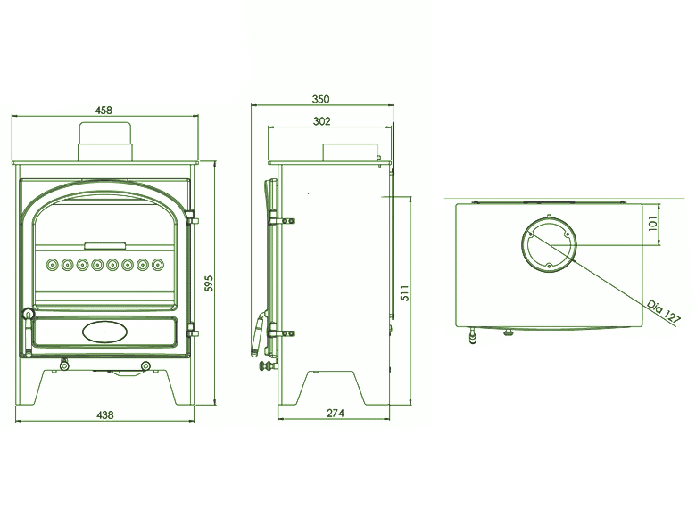 Go Eco Excel 5kW Excel Scenic Wide Multifuel Stove - Image 2