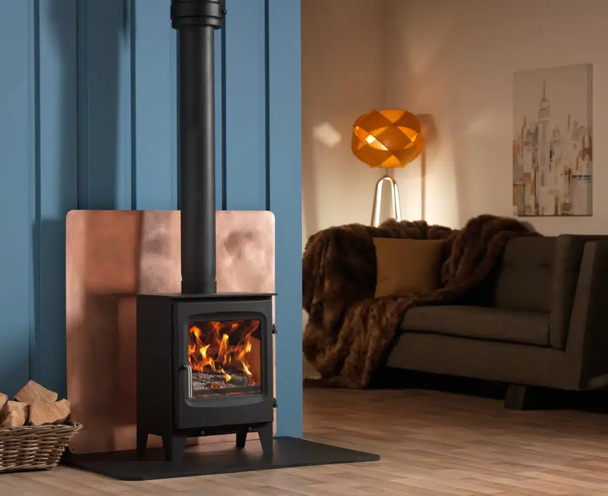 Go Eco Excel 5kW Wide Contemporary Door Multifuel Stove - Image 2