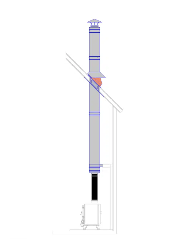 Ecostove Top Exit 4" Flue Kit for Tiny Home