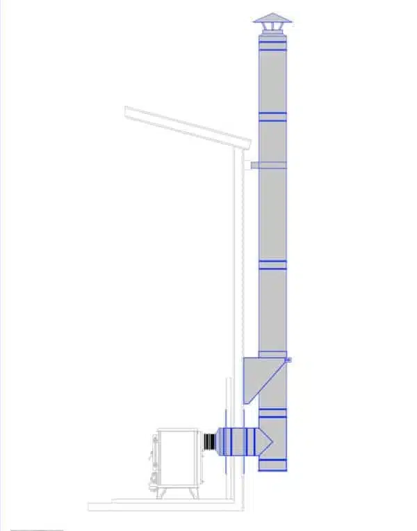 Ecostove Rear Exit 4" Flue Kit For Shepherds Hut