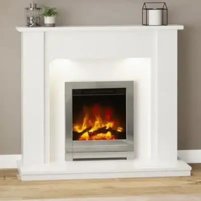 Flare Elda 48" Marble Electric Fireplace Suite