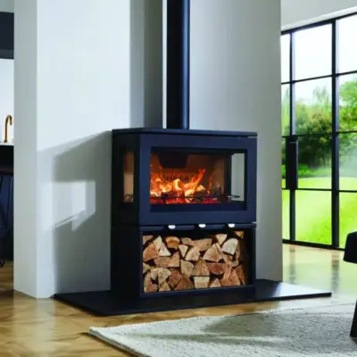 Purevision Linear LPV8 3-Sided 8kW Wood Burning Stove