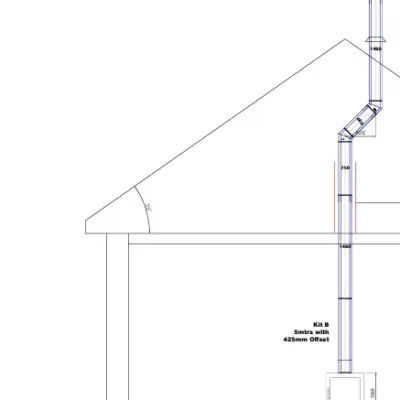 Scheidel ICID 5 Inch (125mm) Black Twin Wall Complete Kit B - Bungalow Internal Offset