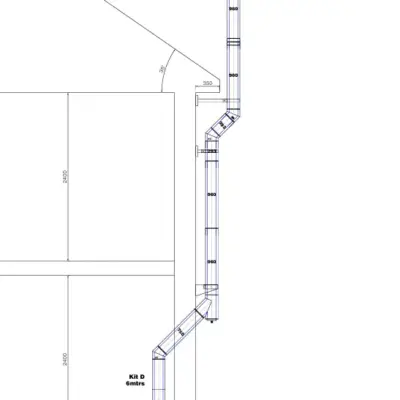 Scheidel ICID 5 Inch (125mm) Black Twin Wall Complete Kit D - House External Side
