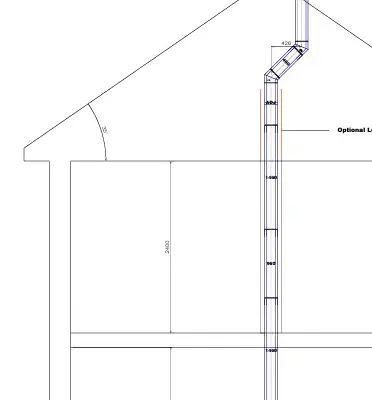 Scheidel ICID 5 Inch (125mm) Black Twin Wall Complete Kit F - House Internal Offset
