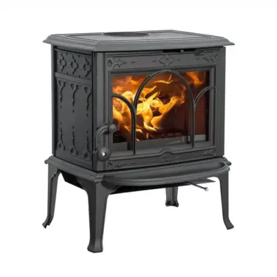 Jotul F100 ECO 2 Wood Burning Stove With Long Legs and Tracery Door